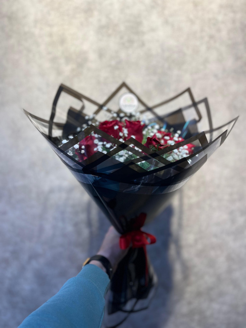 10 Adet Canlı Gül Buketi